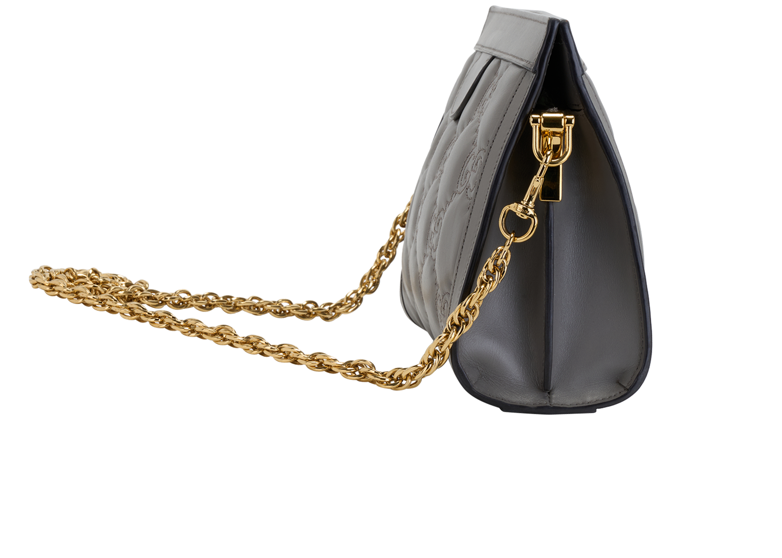 GG Small Matelasse, &pound;695, Handbags, Grey, Leather, Side view